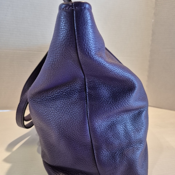 Coach Ava Chain tote Purse Pepple grain purple leather - Picture 5 of 9